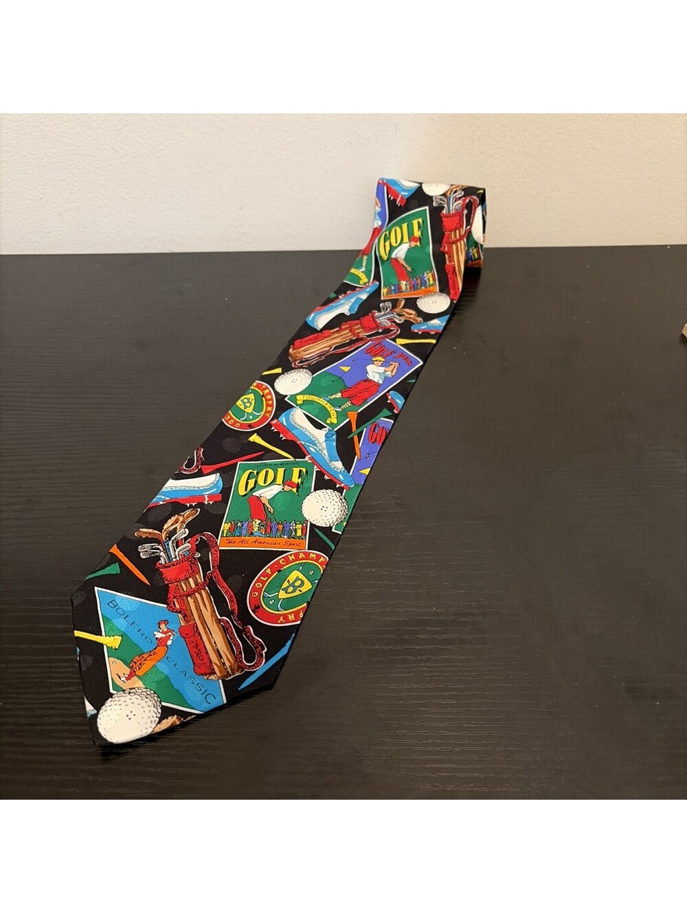 Addiction Necktie Multicolor Golf Theme Silk Neck Tie 57x4"